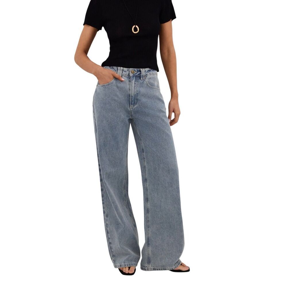$120 DISSH Reagan Light Blue Tall Slouchy Denim Jeans Size 4